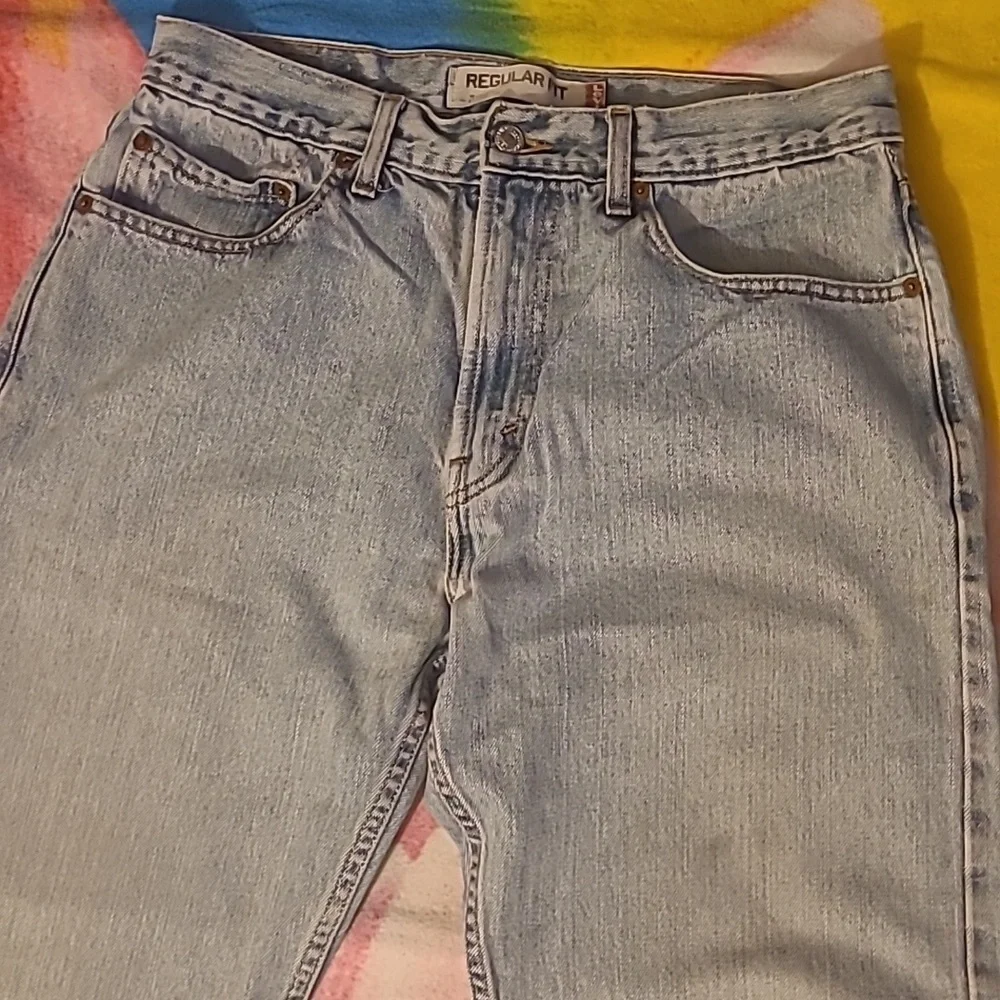 Levi’s 505 Vintage 90's Denim Faded Thrashed Blue Jeans Straight Leg 31 x 32
